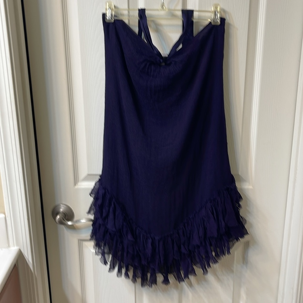 Elegant Purple Frayed hem